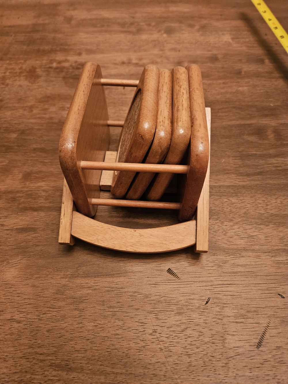 Wooden Coaster Set with Holder - Natural Wood Replacement Pieces